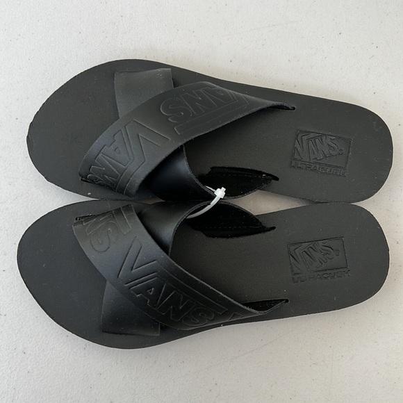 VANS Leather Cross Strap Slippers - Picture 3 of 5